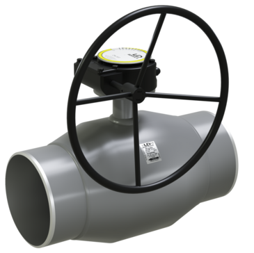 Кран шаровой LD КШЦП Regula DN125/100, Pn25 приварка, сталь 20, с редуктором