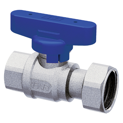 Кран шаровой FAR 3/4"-1", ВР-накидная гайка EPDM, син. бабочка, хром
