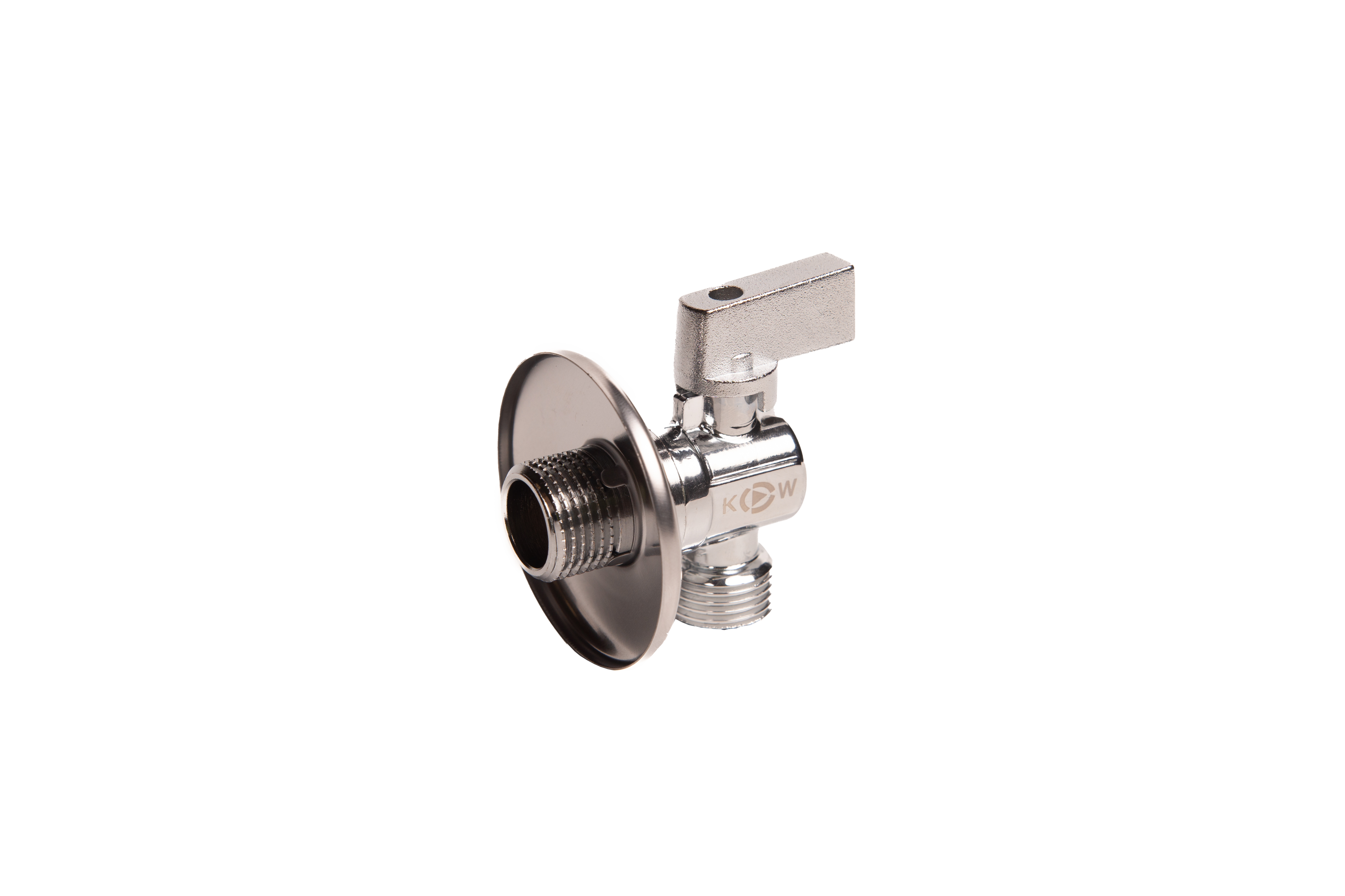 Кран шаровой угловой для подключения сантехнических приборов 1/2" x 3/4" наружная - наружная резьба
