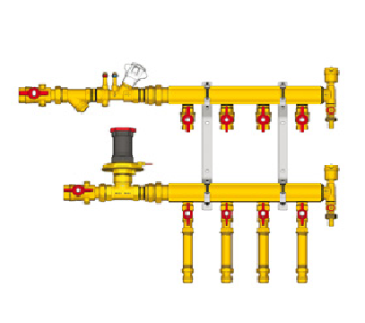 Узел коллекторный этажный с общей балансировкой тип В-1, 3/4" x 1/2" / 5