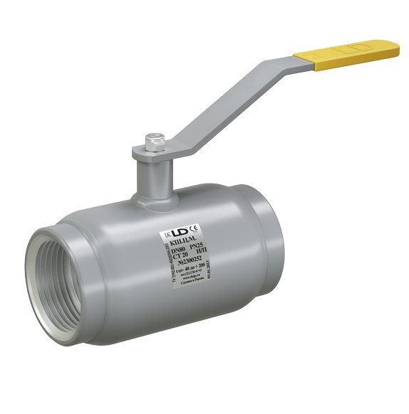 Кран шаровой LD КШЦМ DN25, Pn40 ВР, сталь 20, рычаг