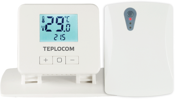 Термостат комнатный беспроводной Teplocom TS-2AA/3A-RF (код 914)