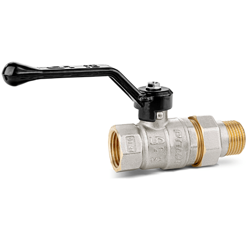 Кран шаровой LD Pride 1 1/4", ВР-"американка", черн. рычаг, никель