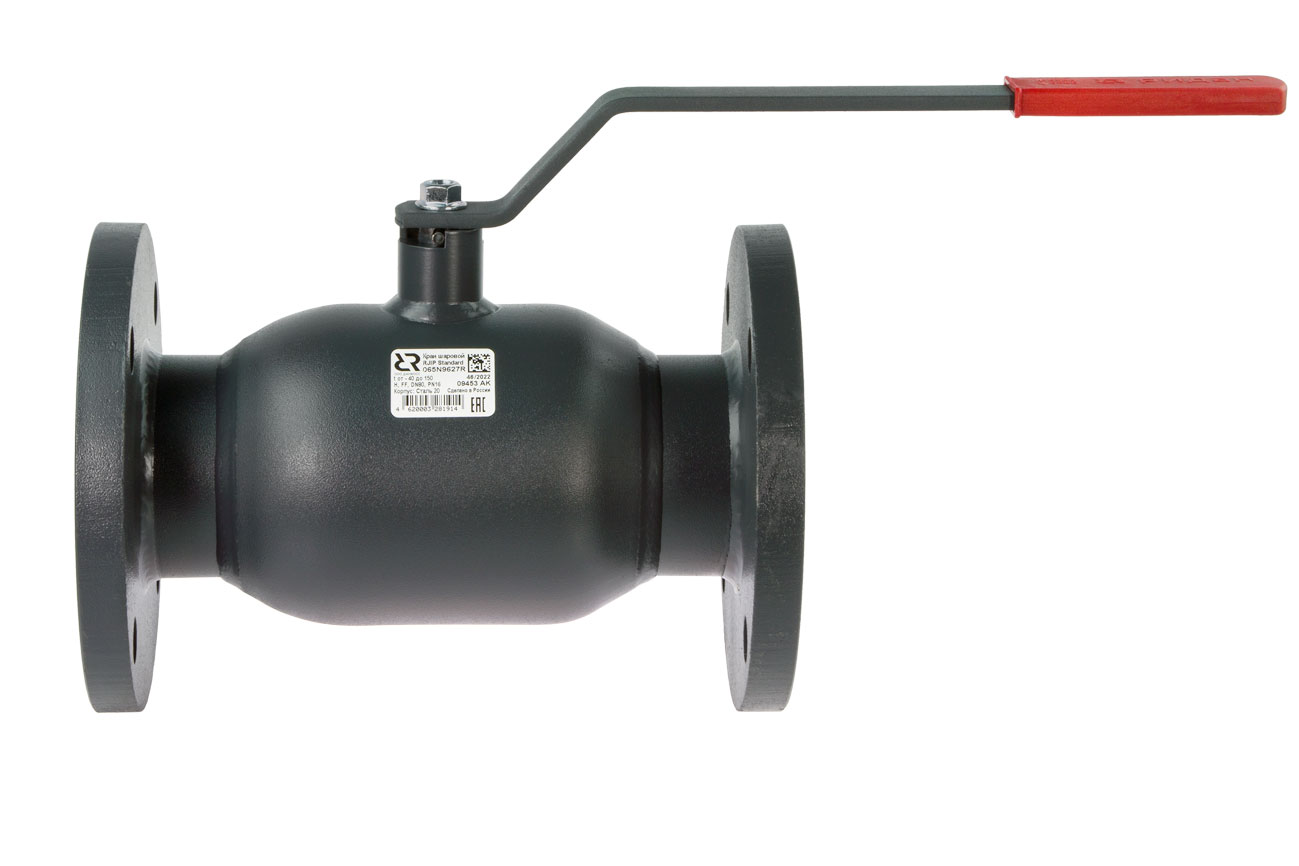 Кран шаровой Ridan RJIP Standard FF DN15, Pn16 фланец, углеродистая сталь, рычаг