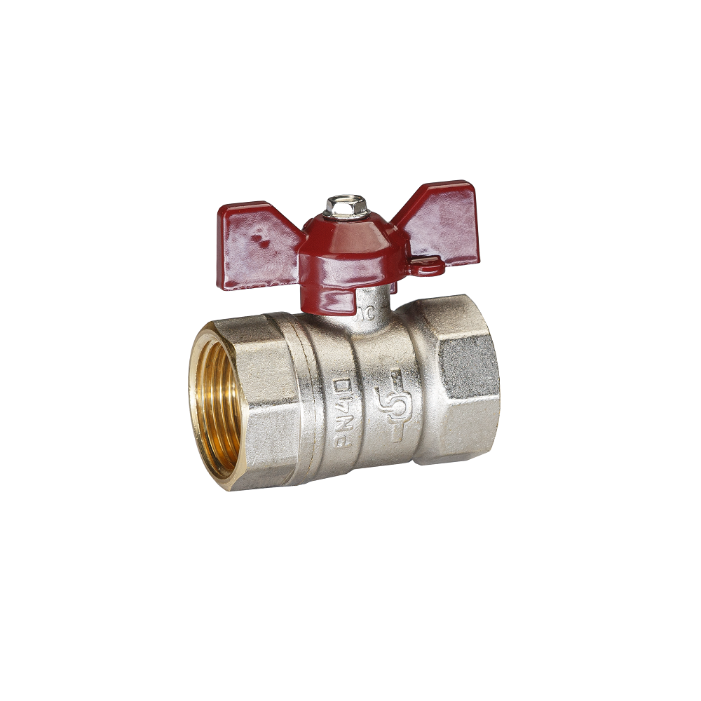 Кран шаровой TEMPER 3/4", ВР, красн. бабочка