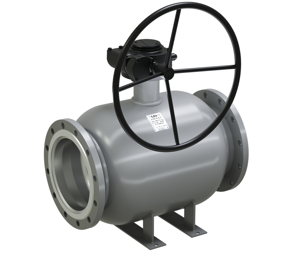 Кран шаровой LD КШЦФ DN400, Pn16 фланец, сталь 20, с редуктором