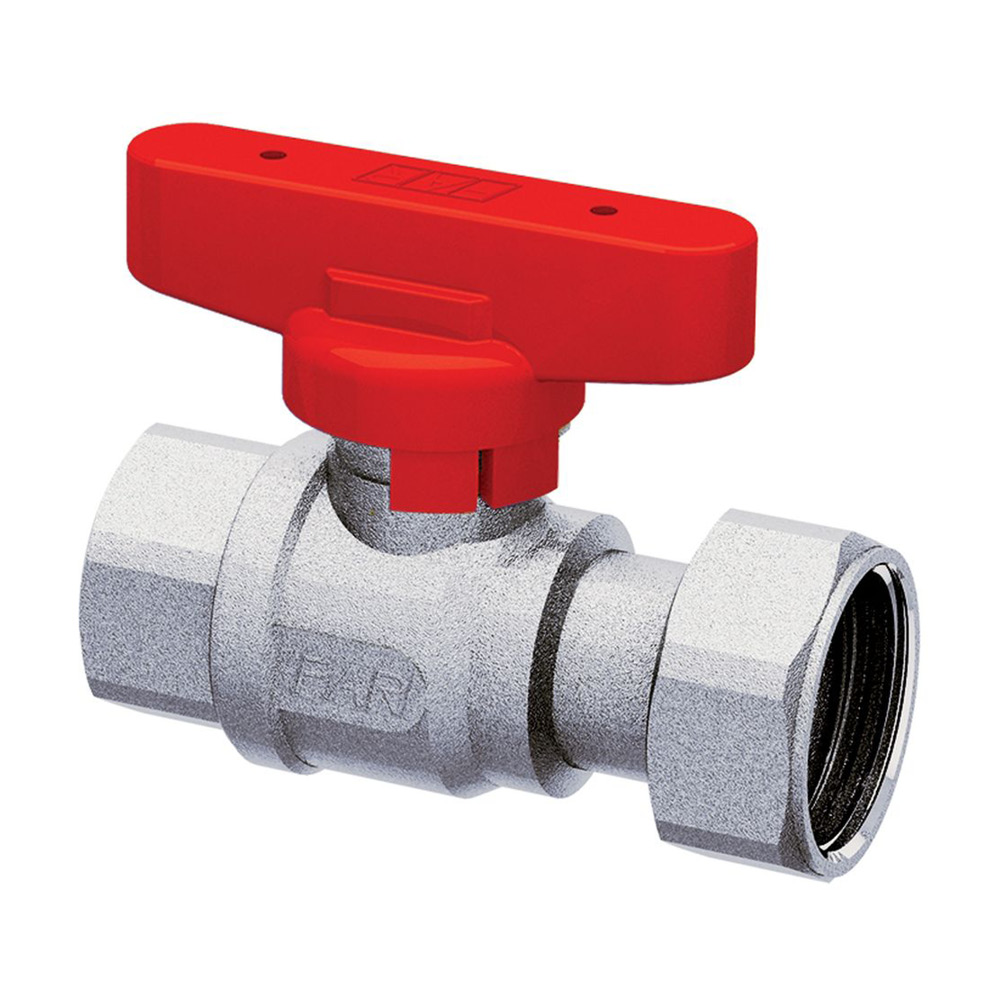 Кран шаровой FAR 3/4", ВР-накидная гайка EPDM, красн. бабочка, хром