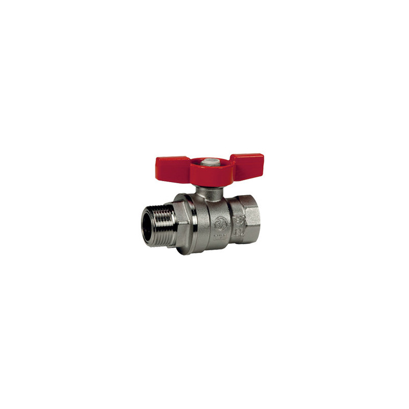 Кран шаровой Giacomini 3/4", ВР-НР, красн. бабочка, хром