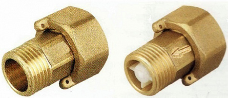 Комплект присоединителей для водосчетчика с обратным клапаном 1/2" x 3/4" (Арт.:EU.ST330030 12x34)