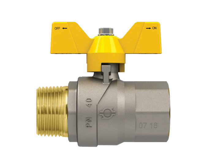 Кран шаровой FUTURGAS для газа , 1/2"ВН, желт.бабочка