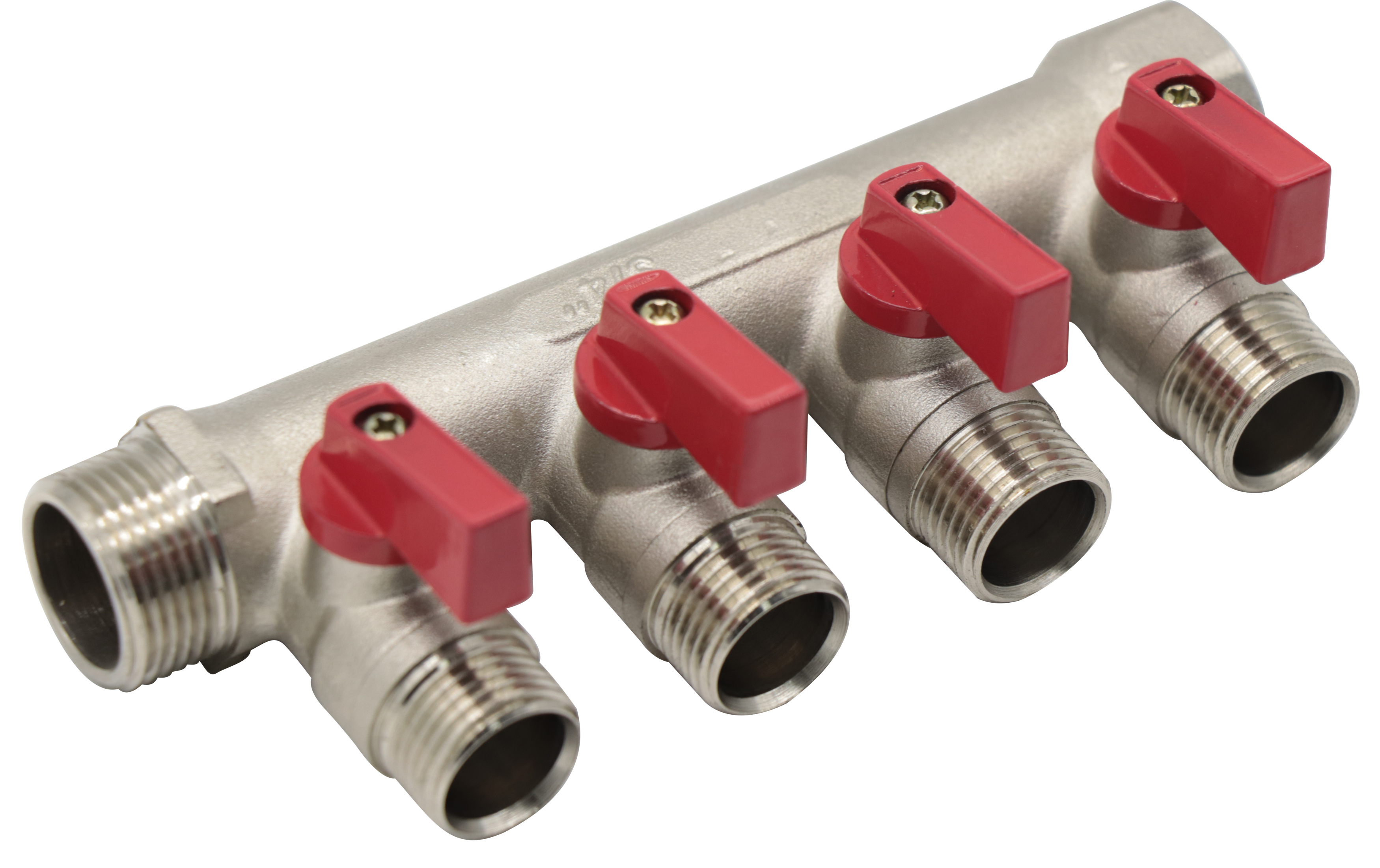 Коллектор с отсекающими шаровыми кранами 3 выхода 1" x 1/2" (Арт.:EU.ST3042285 3х1х12)