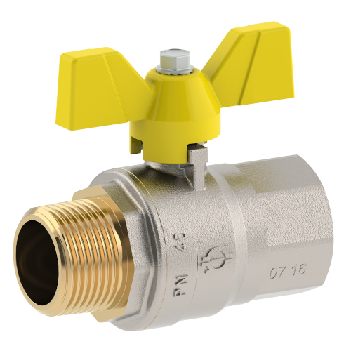 Кран шаровой FUTURGAS для газа , 3/4"ВН, желт.бабочка