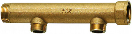 Коллектор 1", ВР-НР, 2 отвода 1/2", НР, межосевое 100 мм FAR
