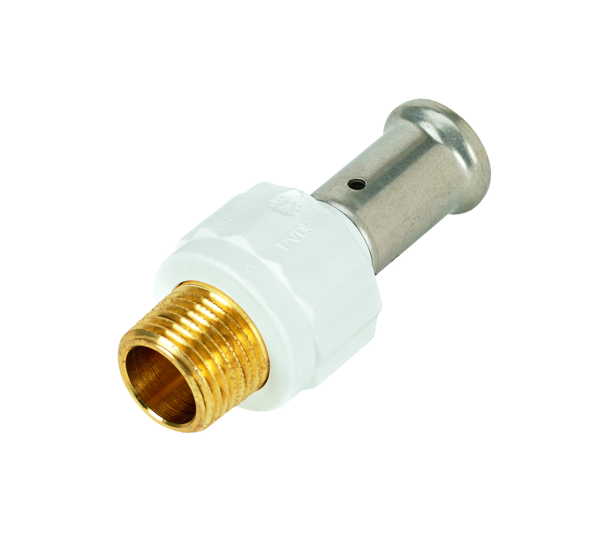 Муфта НР, ПВДФ пресс, 20х3/4", цвет белый Henco