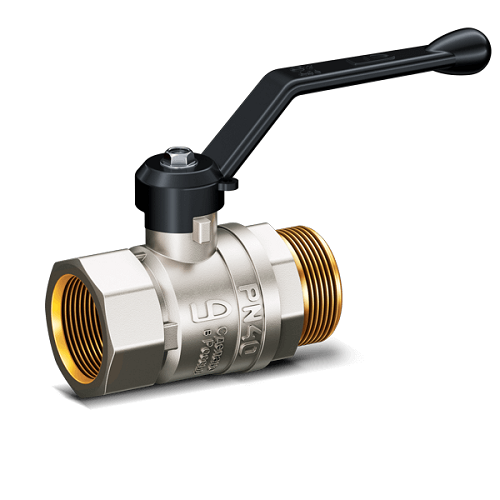 Кран шаровой LD Pride 1 1/2", ВР-НР, черн. рычаг, никель