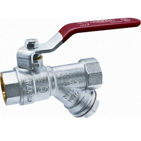 Кран шаровой c фильтром (ручка - усиленный рычаг) 1/2" ВР-ВР (Арт.:EU.ST1085035 12)
