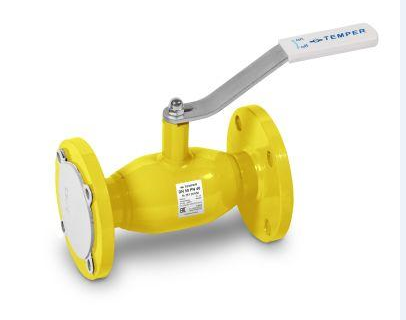 Кран шаровой TEMPER DN65, Pn25 фланец, сталь 20, рычаг, для газа