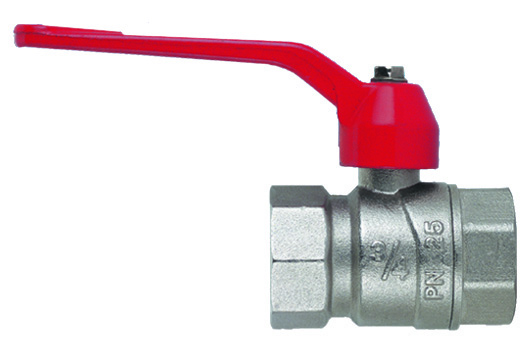 Кран шаровой F.I.V. 1 1/4", ВР, красн. рычаг, никель