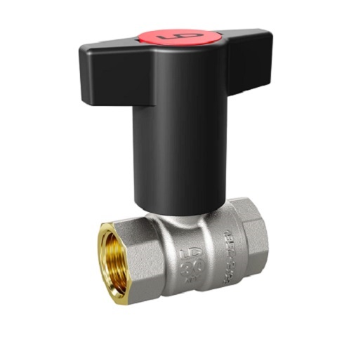 Кран шаровой LD Pride 3/4", ВР, черн. высокая ручка, никель