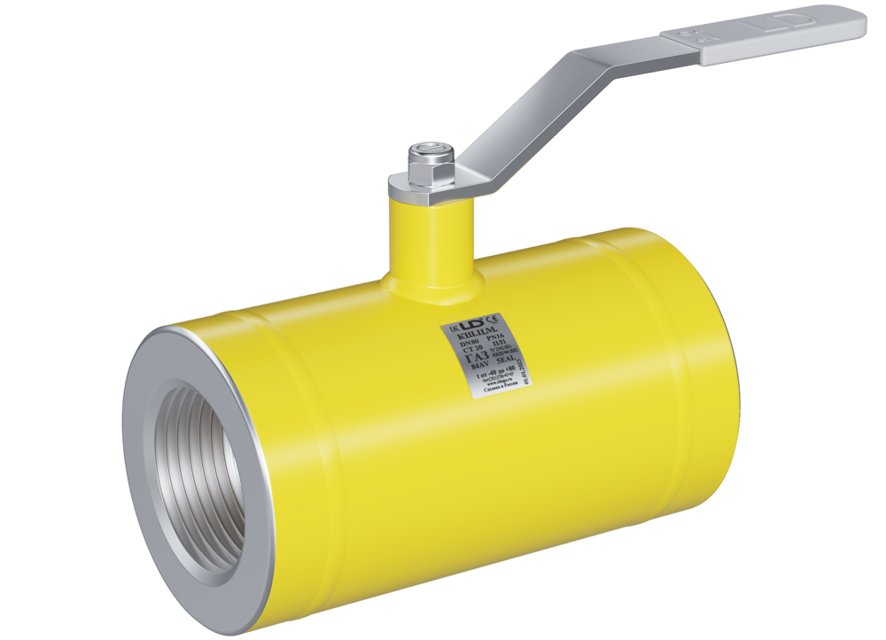 Кран шаровой LD КШЦМ DN32, Pn40 ВР, сталь 20, рычаг, для газа