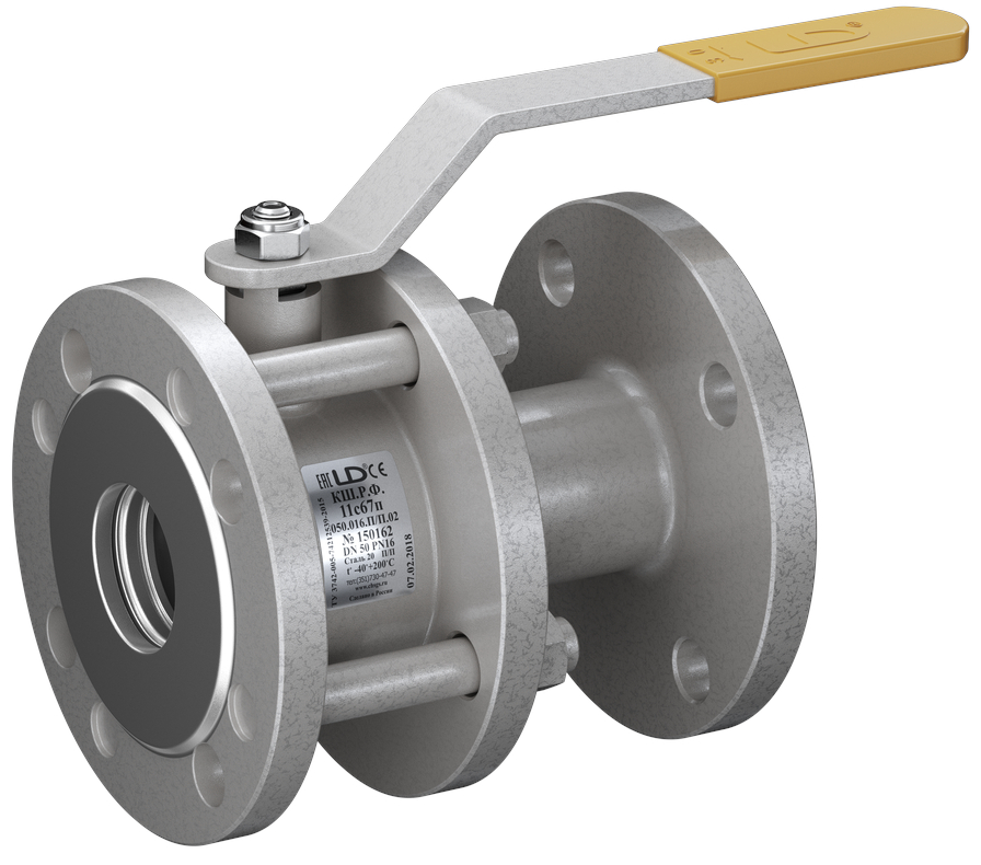 Кран шаровой LD КШЦФ DN150, Pn16 фланец, сталь 20, рычаг