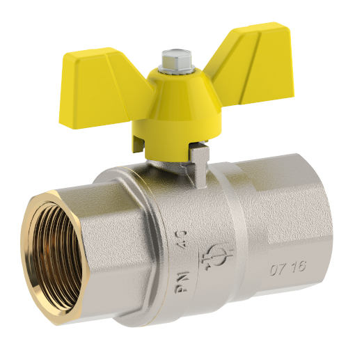 Кран шаровой FUTURGAS для газа , 1/2"ВВ, желт.бабочка