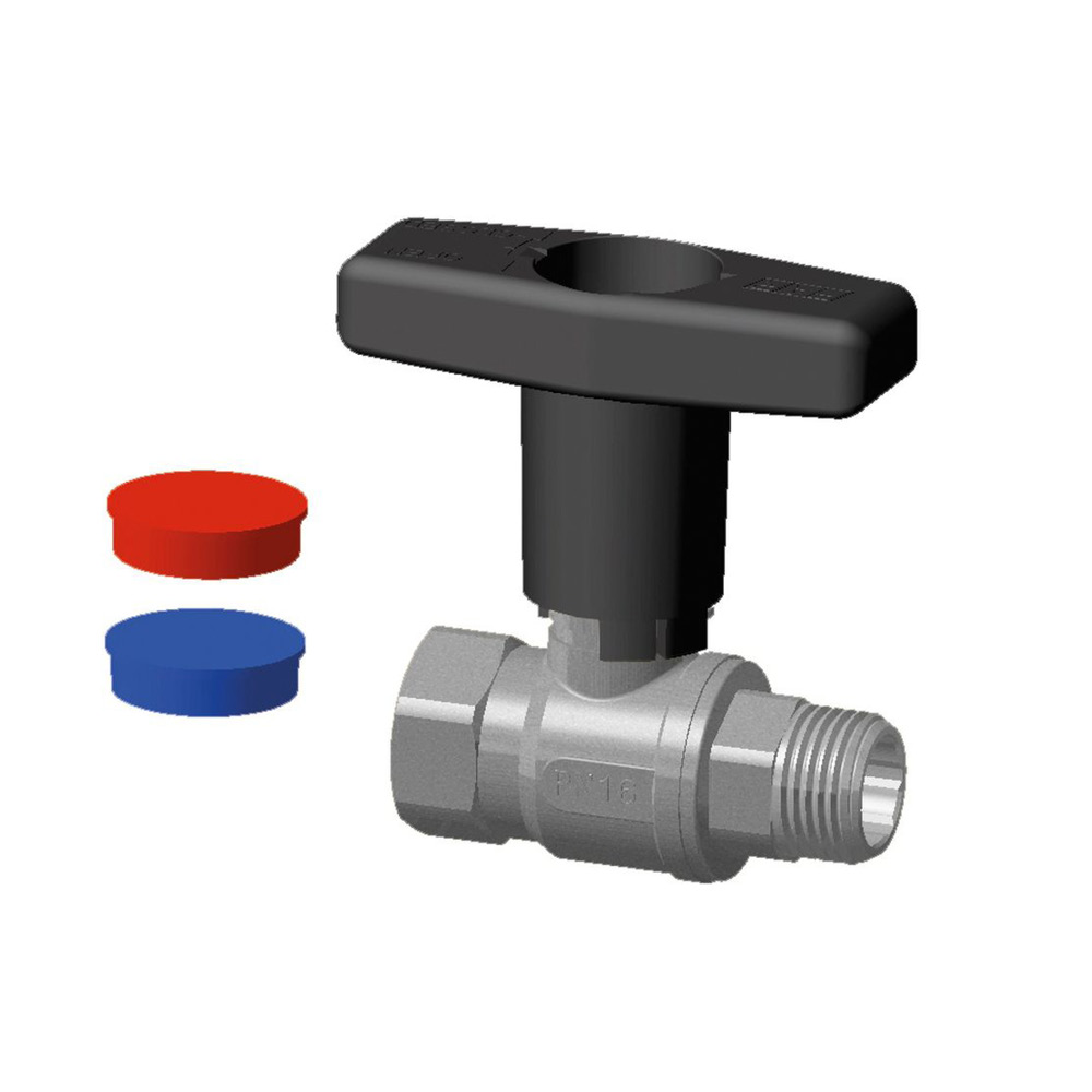 Кран шаровой FAR 3/4", ВР-НР, черн. высокая ручка, хром