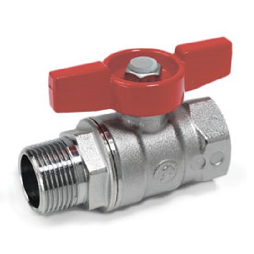 Кран шаровой Giacomini 3/4", ВР-НР, красн. бабочка, хром
