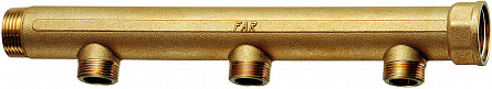 Коллектор 1", ВР-НР, 3 отвода 1/2", НР, межосевое 100 мм FAR