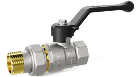 Кран шаровой LD Pride 1 1/4", ВР-"американка", черн. рычаг, никель