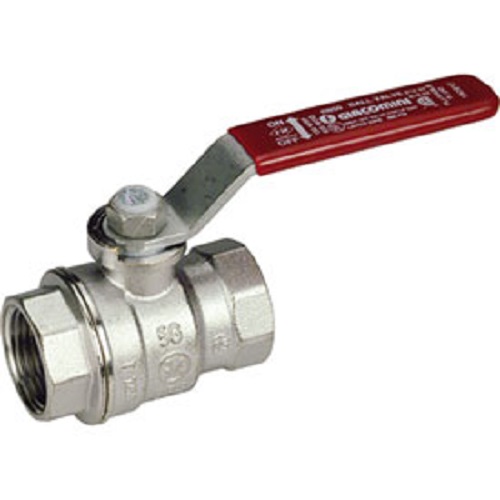 Кран шаровой Giacomini 1 1/2", ВР, красн. рычаг, хром