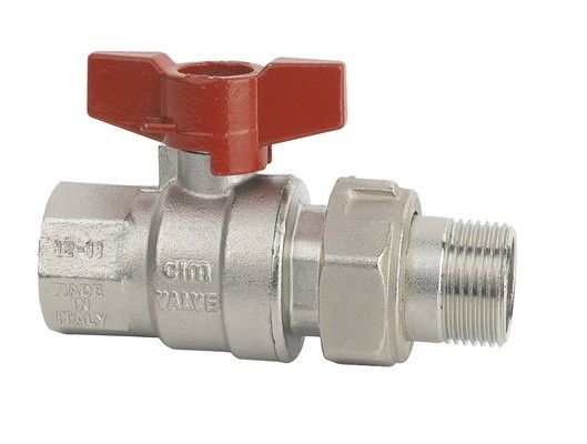 Кран шаровой 346/16 1.1/4" серии Т16 полнопроходной с разъемным соединением PN40 BН бабочка Cimberio