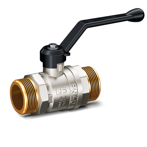Кран шаровой LD Pride 1/2", НР, черн. рычаг, никель