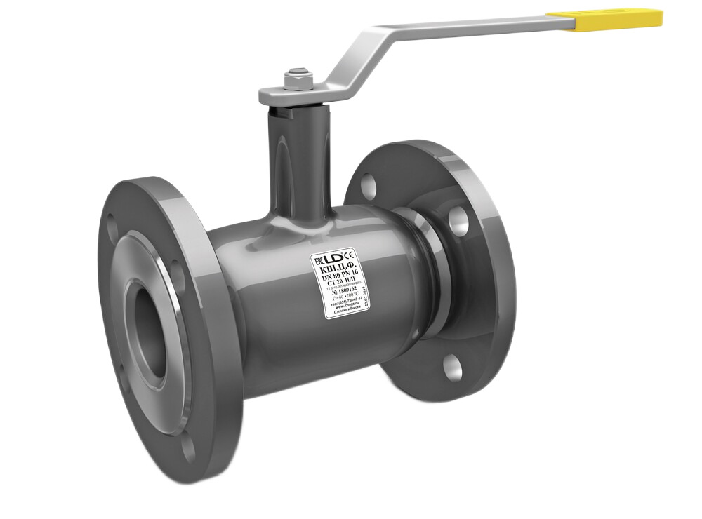 Кран шаровой LD КШЦФ DN150/125, Pn25 фланец, сталь 20, рычаг